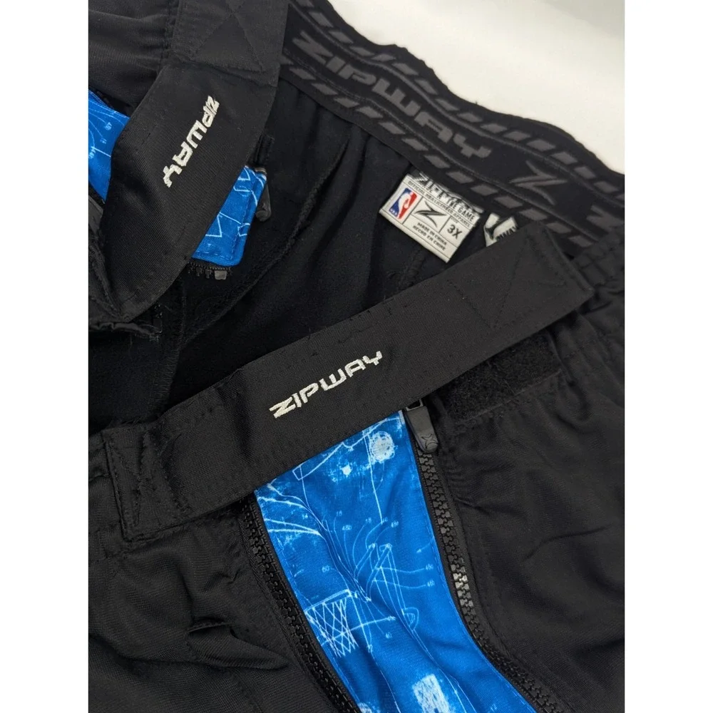Zipway OKC‎ Thunder Tearaway Pant 3X Big Zip Off NBA Warm Up Retro Heavyweight